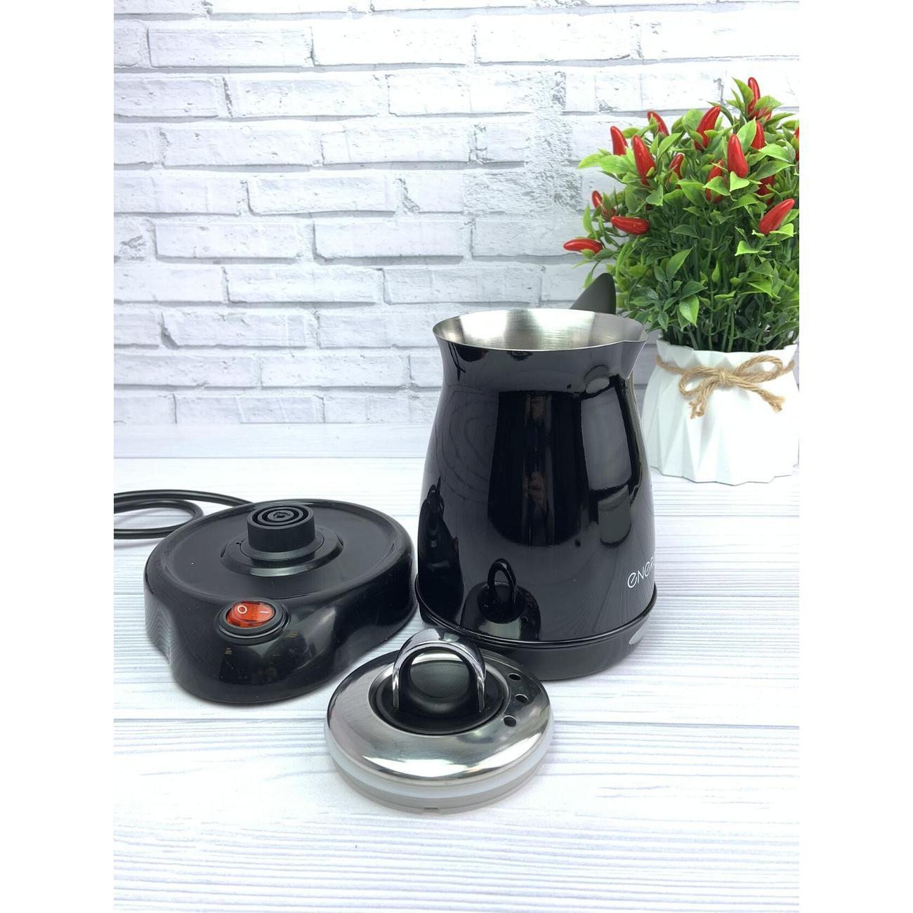 Турка электрическая Energy металлическая с крышкой 500 мл EN-296, черный