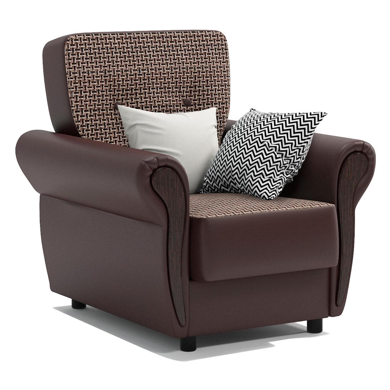 Кресло Шарм-Дизайн Классика М для отдыха Корфу и экокожа шоколад