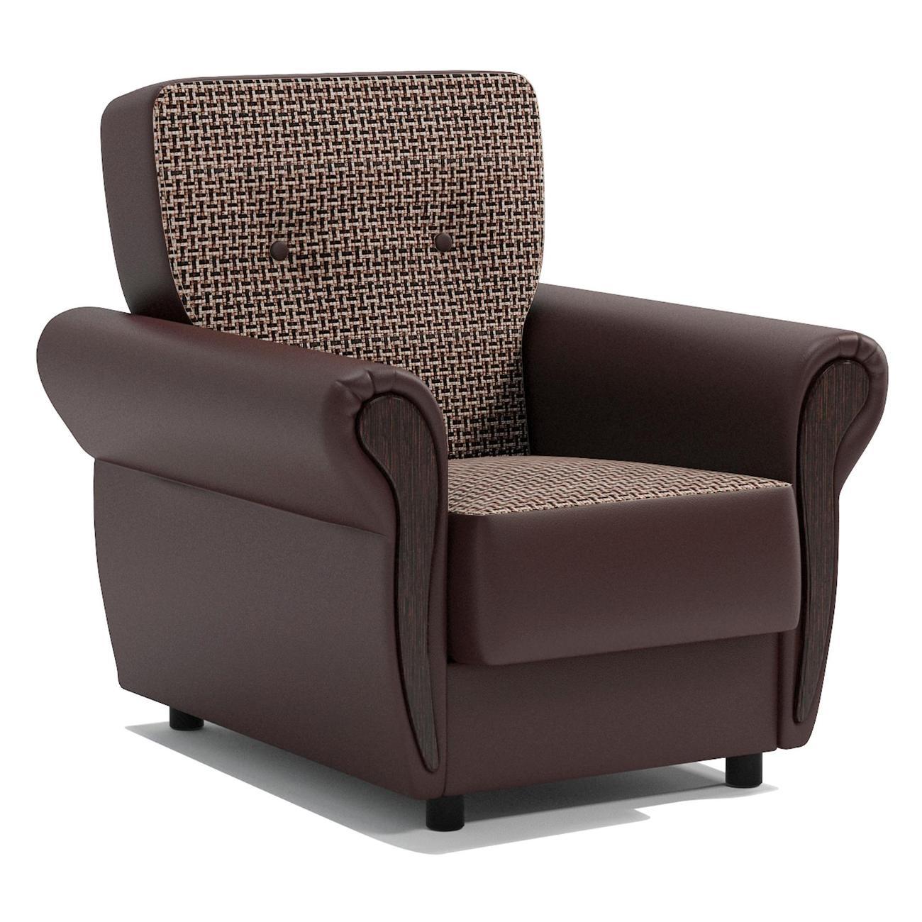 Кресло Шарм-Дизайн Классика М для отдыха Корфу и экокожа шоколад