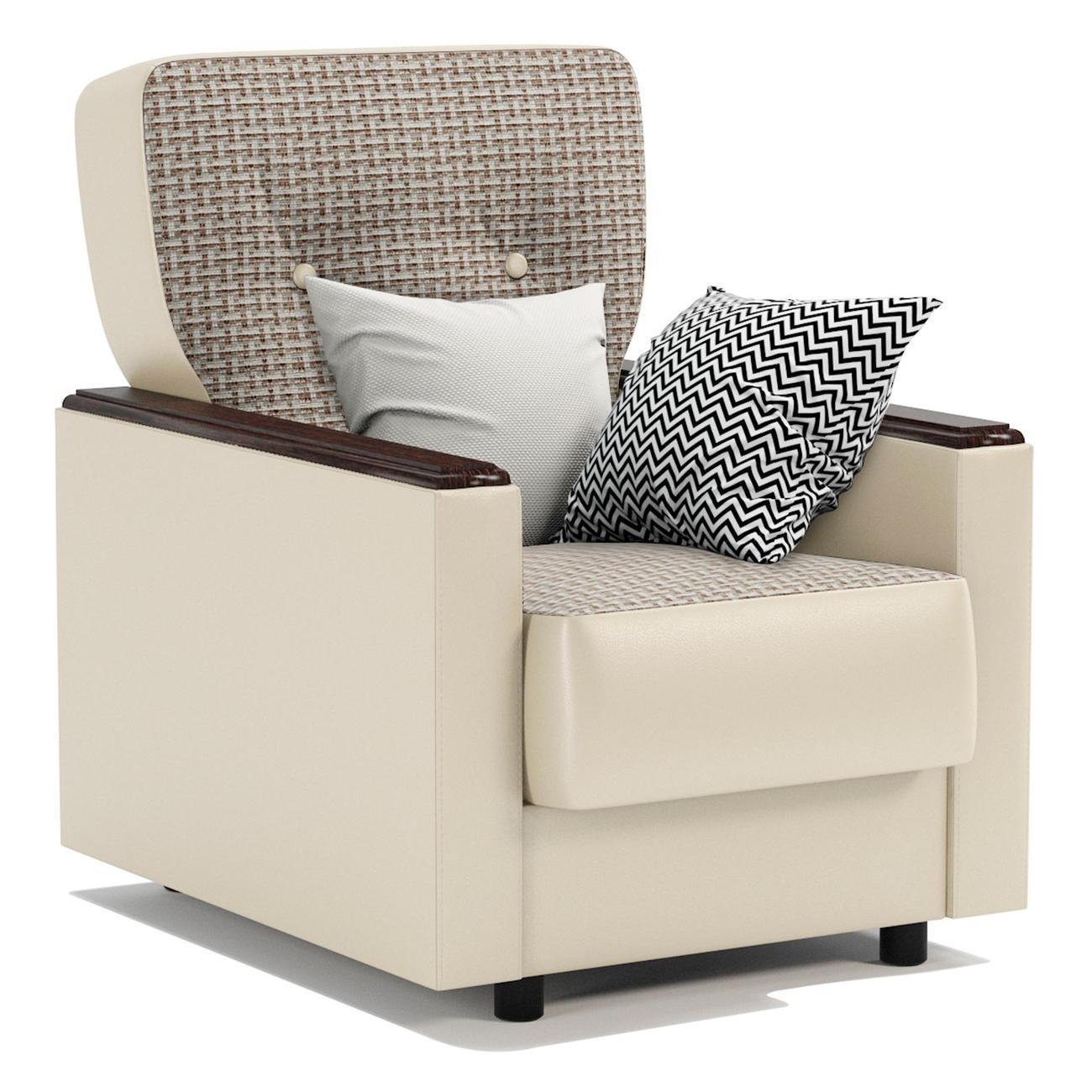 Кресло Шарм-Дизайн Классика Д для отдыха Корфу беж и экокожа беж