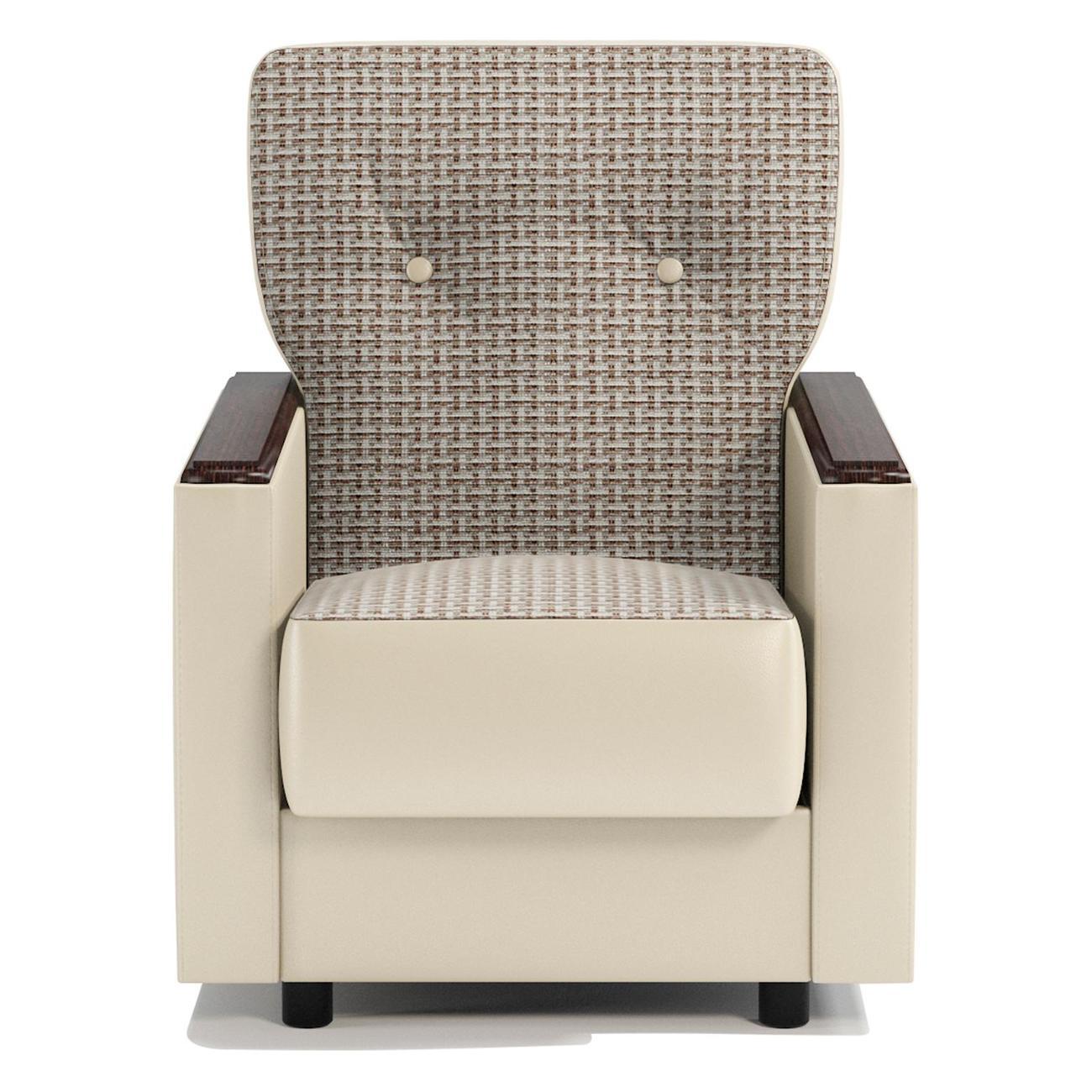 Кресло Шарм-Дизайн Классика Д для отдыха Корфу беж и экокожа беж