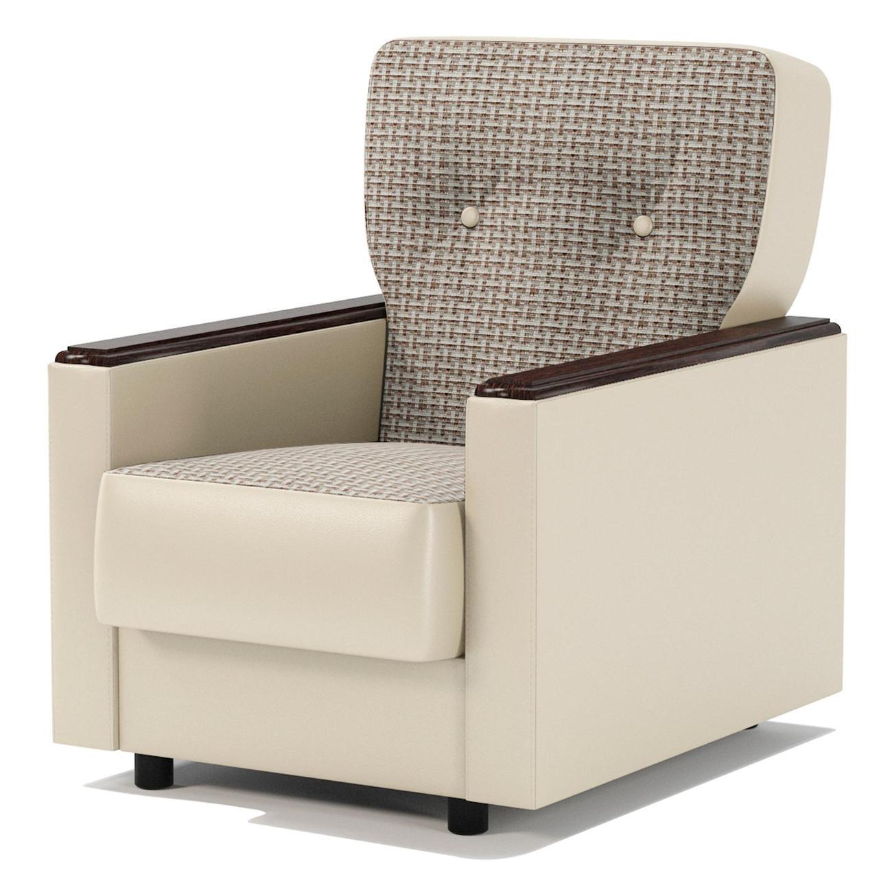 Кресло Шарм-Дизайн Классика Д для отдыха Корфу беж и экокожа беж