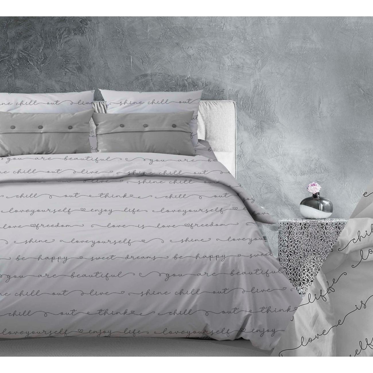 Набор постельного белья Ивановотекстиль Позитив светло-серый (1501)
