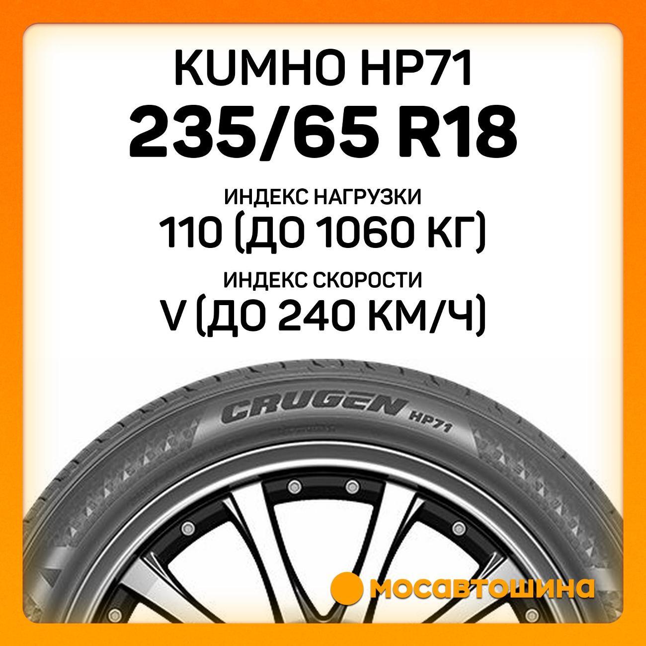 Шина автомобильная Kumho HP71 235/65 R18 110V XL