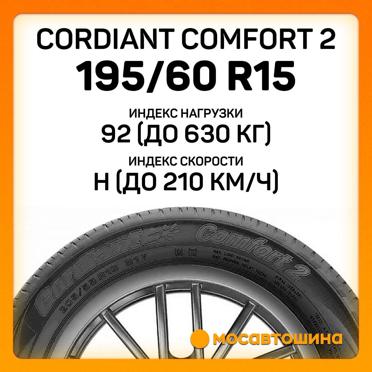 Шина автомобильная Cordiant Comfort 2 195/60 R15 92H XL