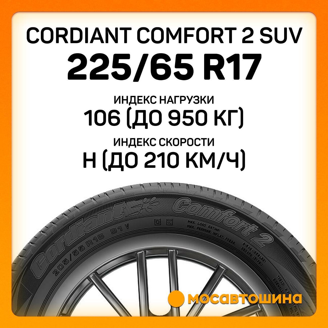 Шина автомобильная Cordiant Comfort 2 SUV 225/65 R17 106H XL