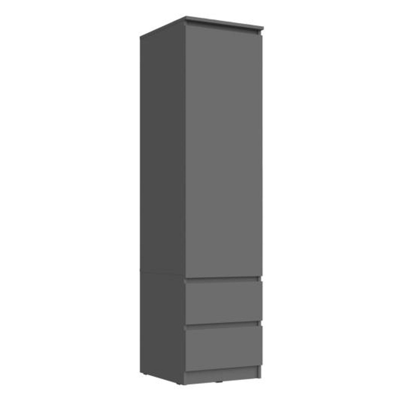 Шкаф распашной МИФ Мебель Пенал для гостиной с 2-мя ящиками, Графит