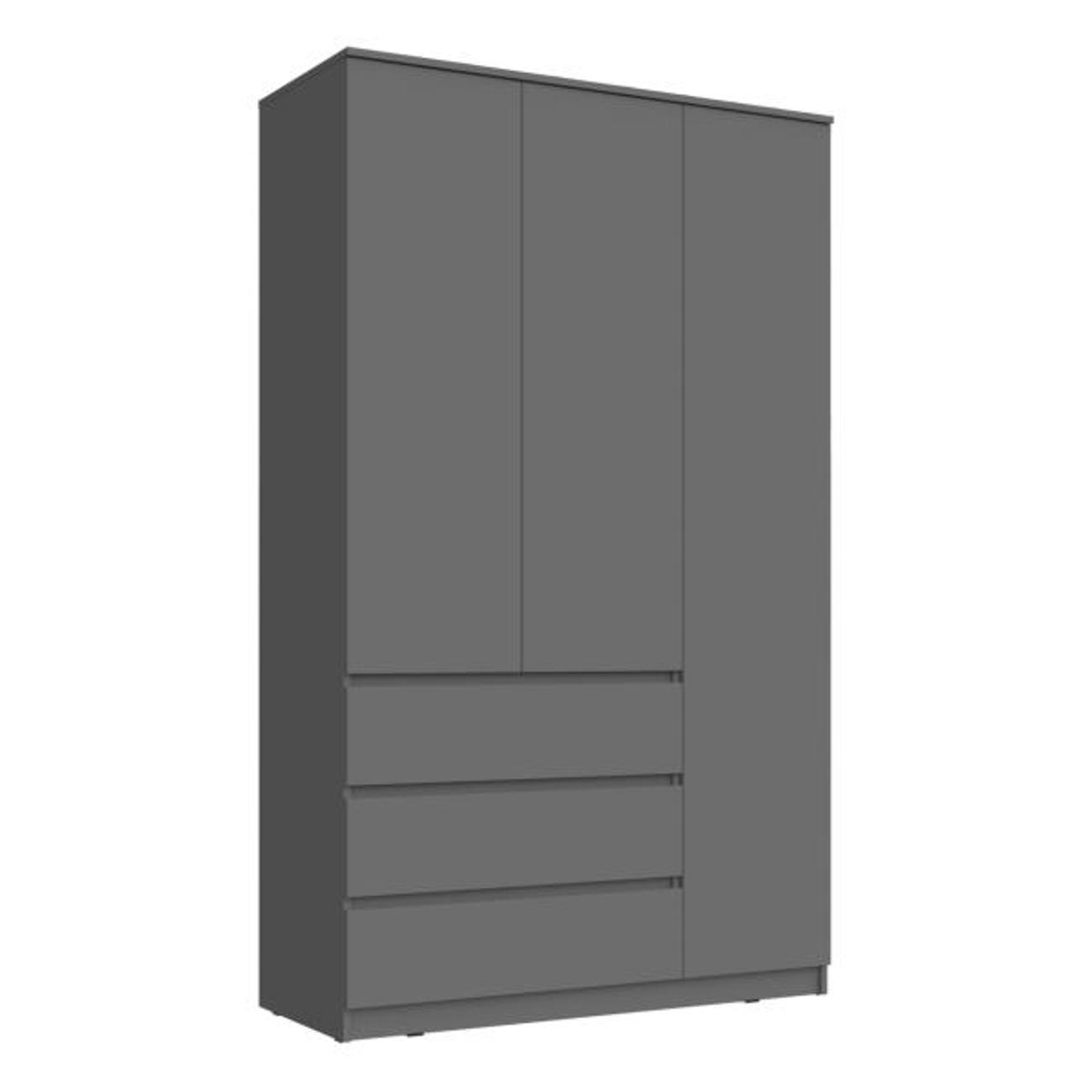 Шкаф распашной МИФ Мебель 3-х дверный 1200 с ящиками, Дуб сонома/Белый глянец