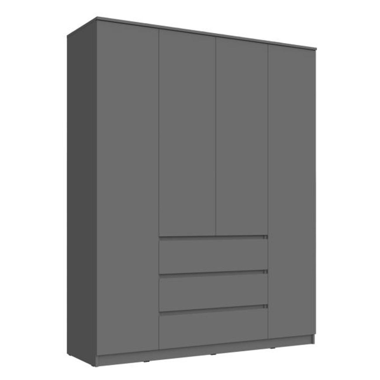 Шкаф распашной МИФ Мебель 4-х дверный 1600 с ящиками, Дуб сонома/Белый глянец