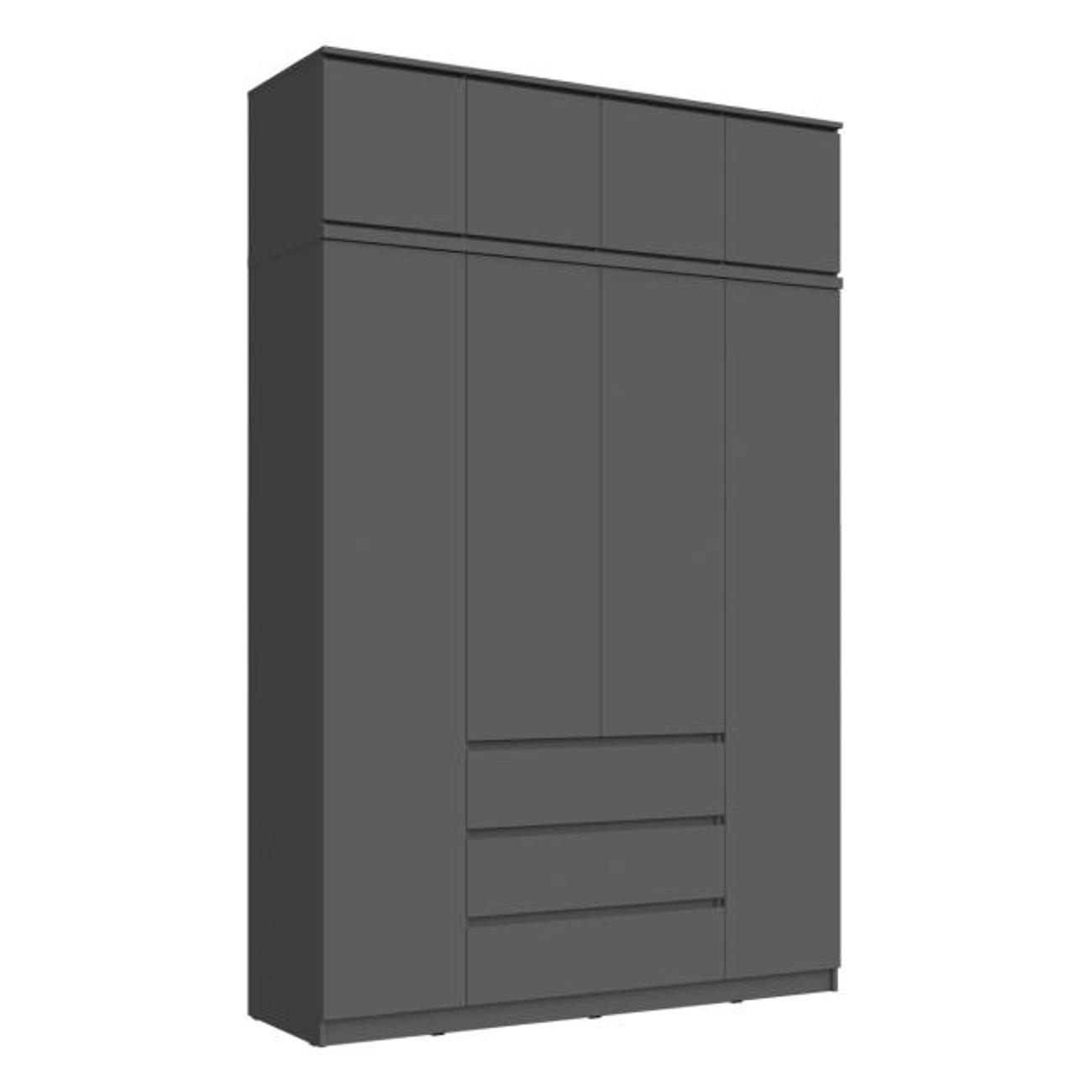 Шкаф распашной МИФ Мебель 1600 + антресоль 1600, в современном стиле, Белый глянец, Белый