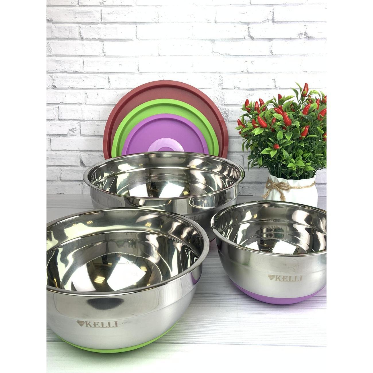 Набор салатников Kelli из нержавеющей стали, 3 шт.