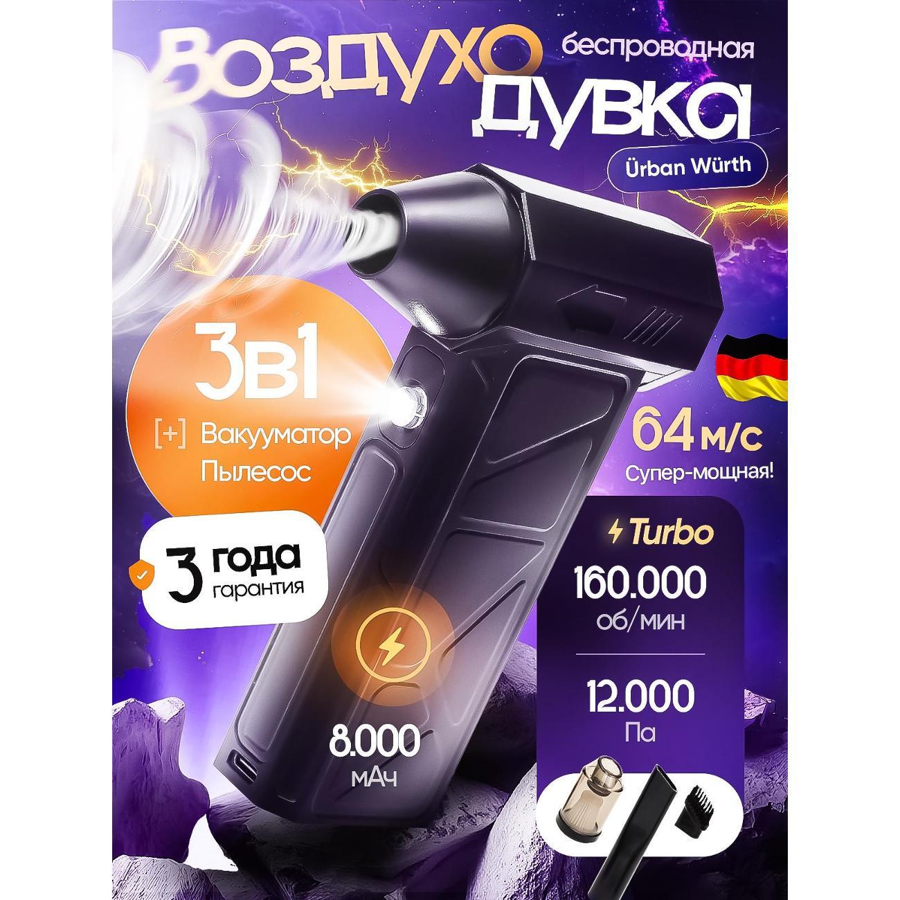 Воздуходувка аккумуляторная UrbanWurth UWVD100PRO