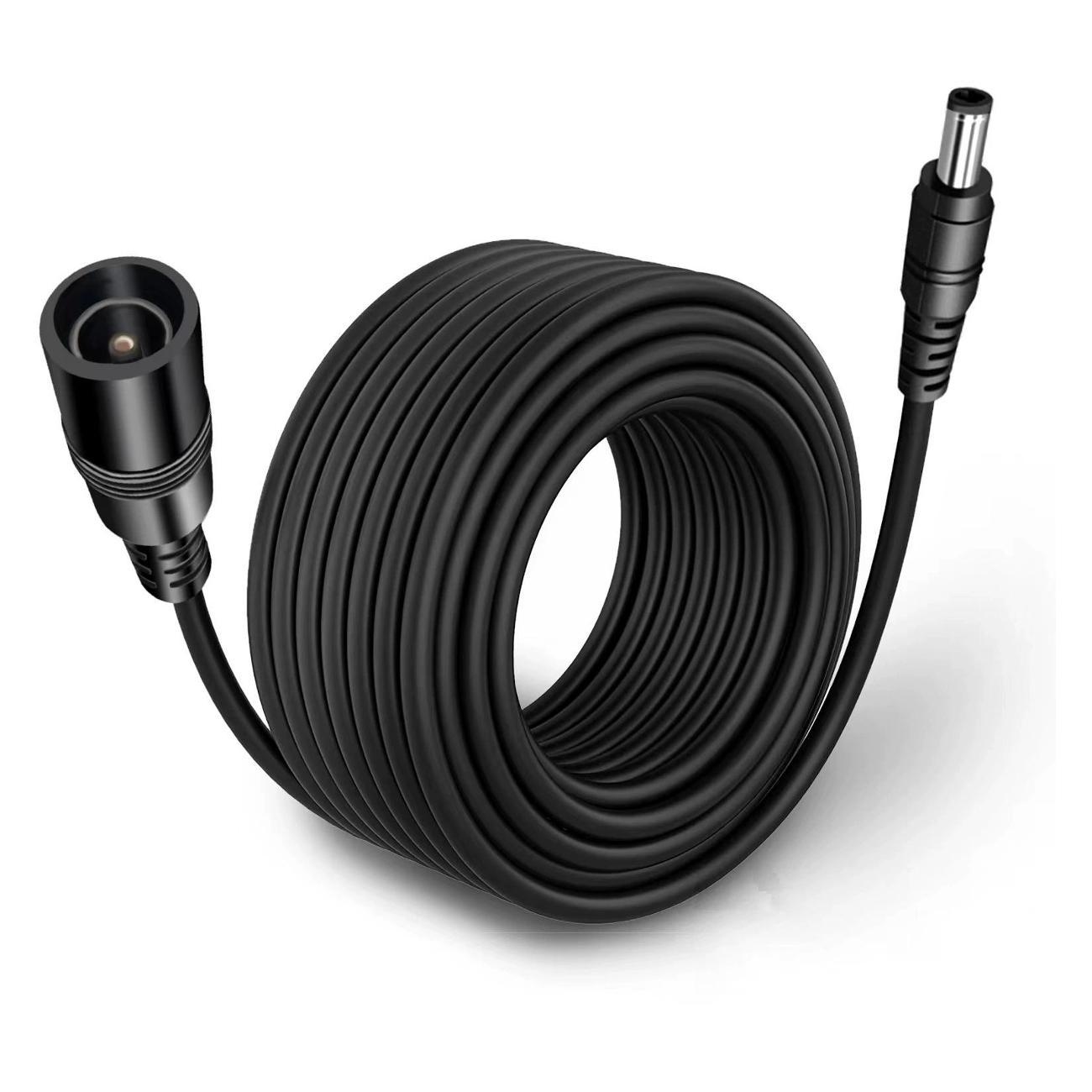 Удлинитель кабеля питания для камеры видеонаблюдения AMPERATOR светодиодной ленты гнездо - штекер DC 5.5x2.1 5 метров черный