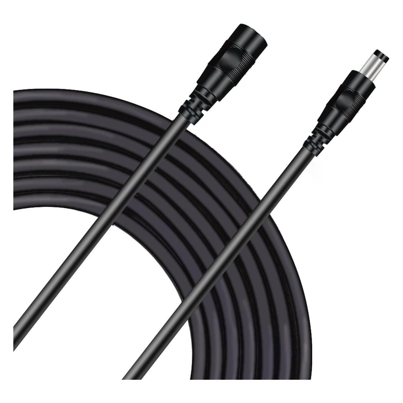 Удлинитель кабеля питания для камеры видеонаблюдения AMPERATOR светодиодной ленты гнездо - штекер DC 5.5x2.1 5 метров черный