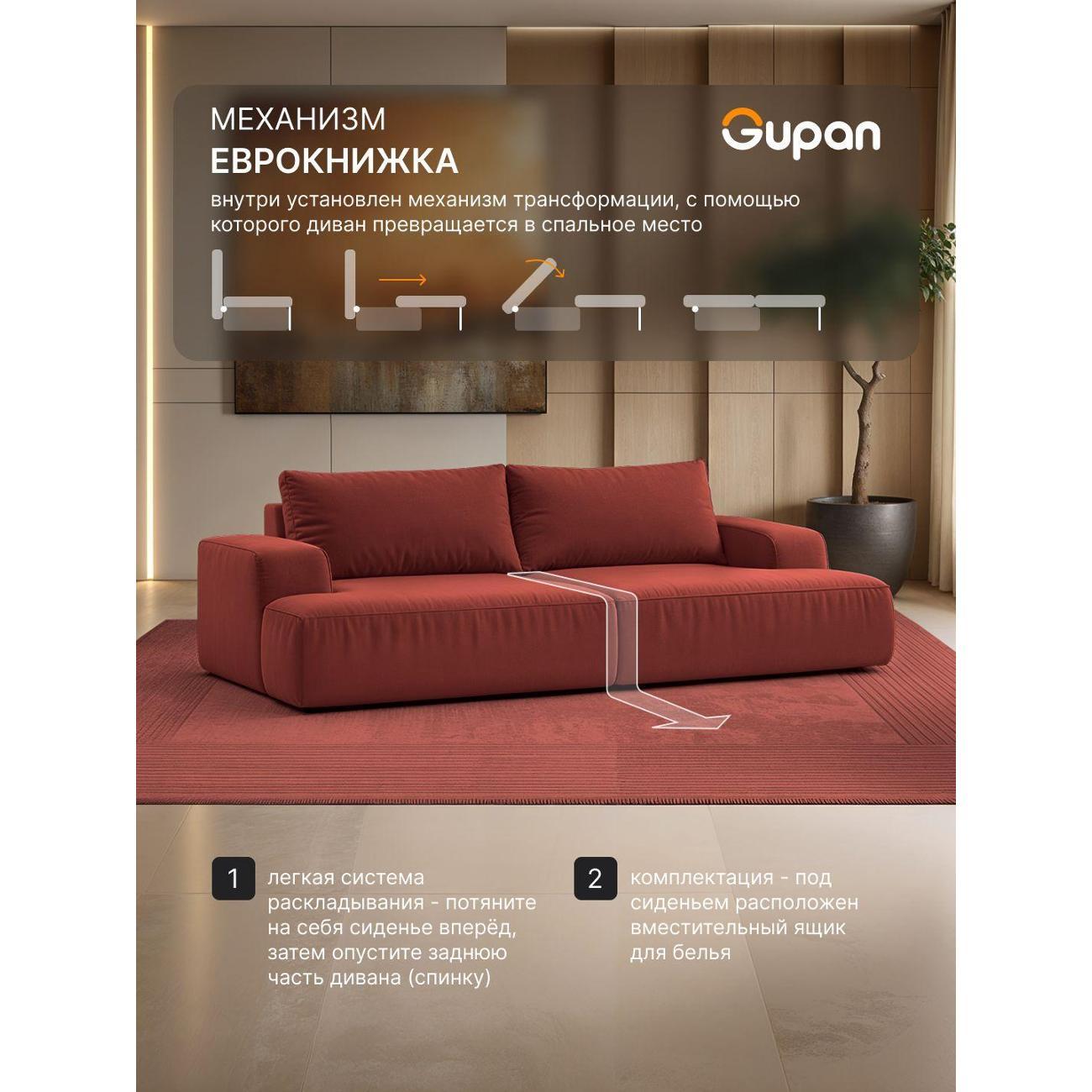 Диван Gupan Дофт Прямой черно-серый