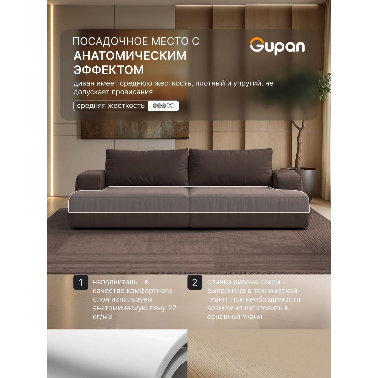 Диван Gupan Дофт Прямой серый