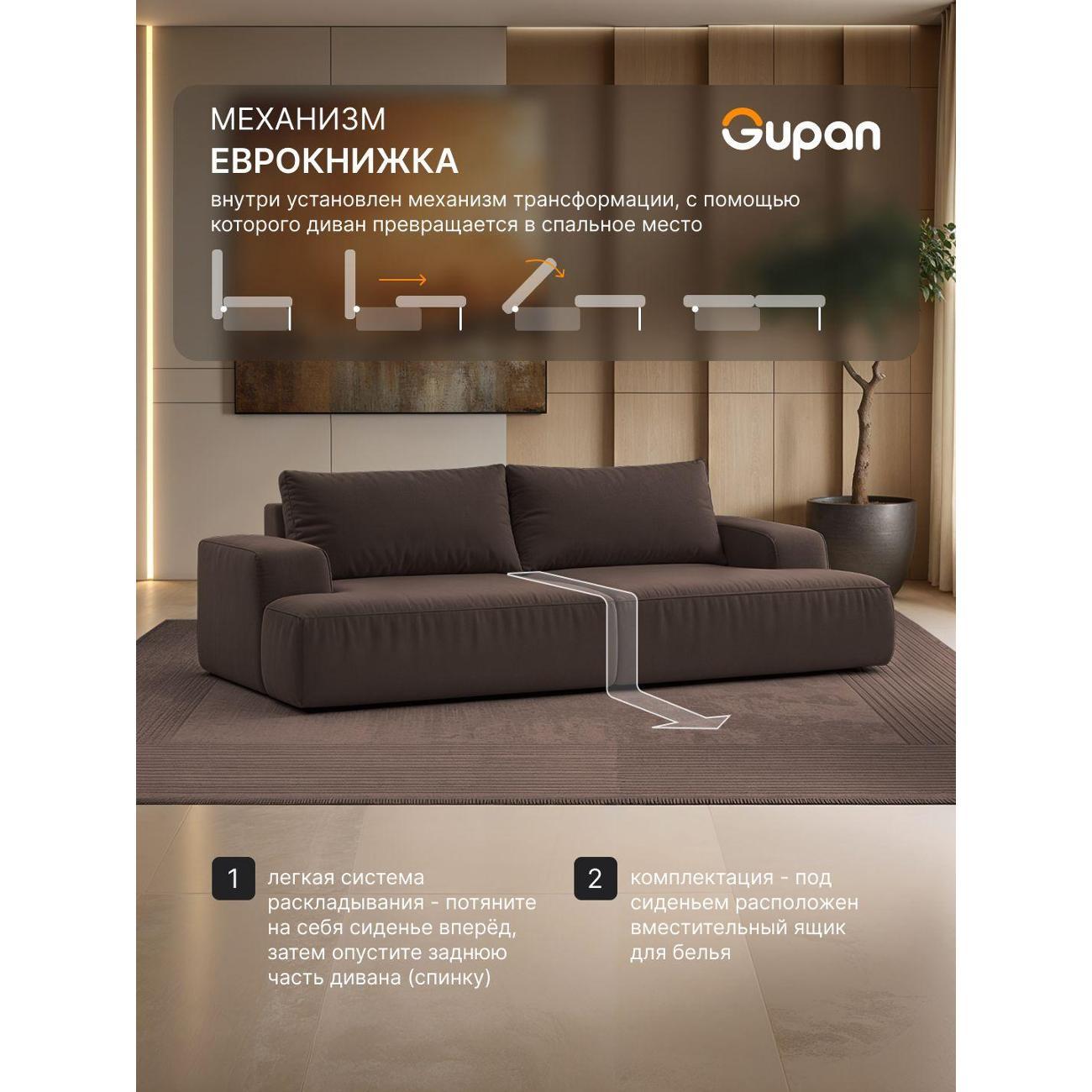 Диван Gupan Дофт Прямой серый