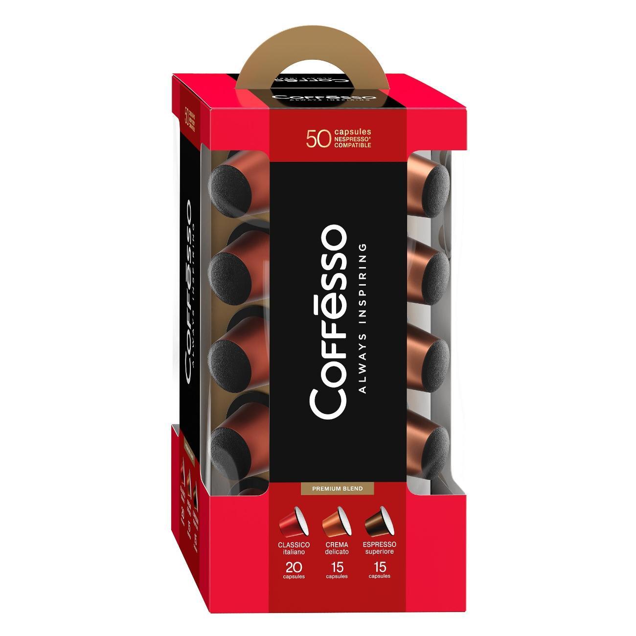 Кофе в капсулах Coffesso 3 вкуса 50 капсул