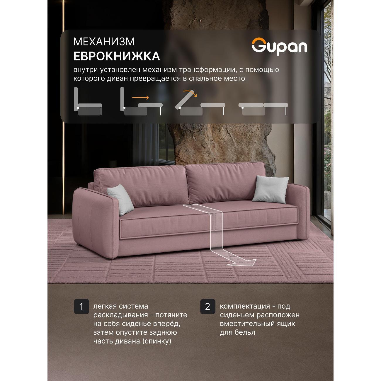 Диван Gupan Милуоки Прямой коралловый