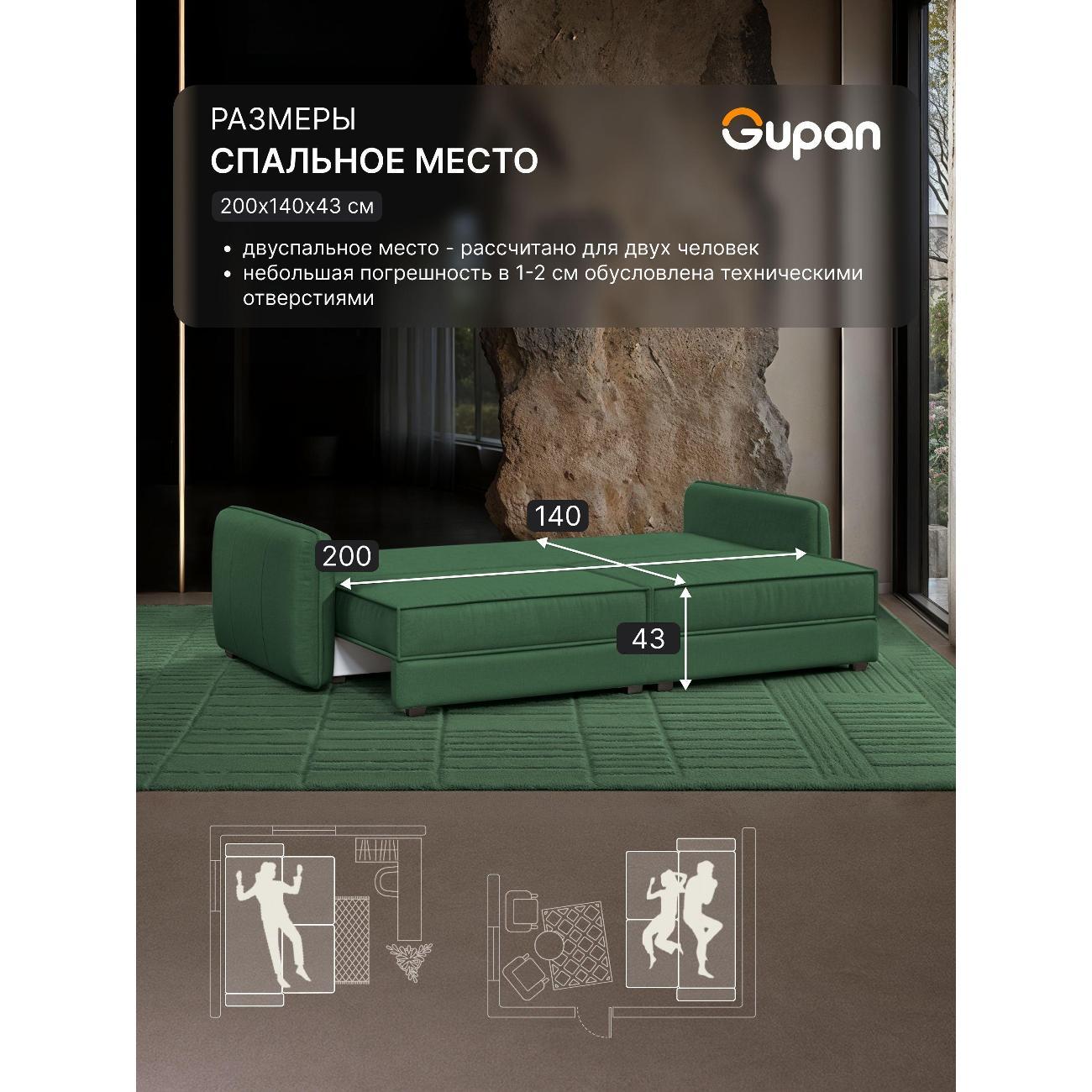 Диван Gupan Милуоки Прямой голубой