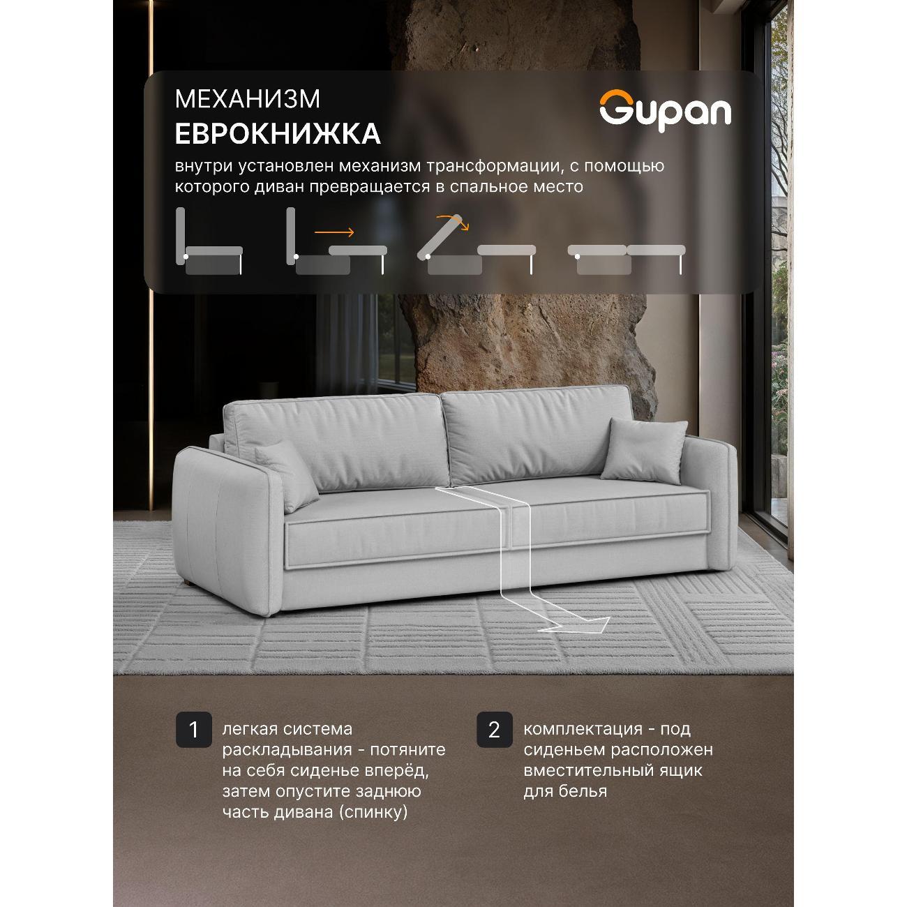 Диван Gupan Милуоки Прямой зеленый