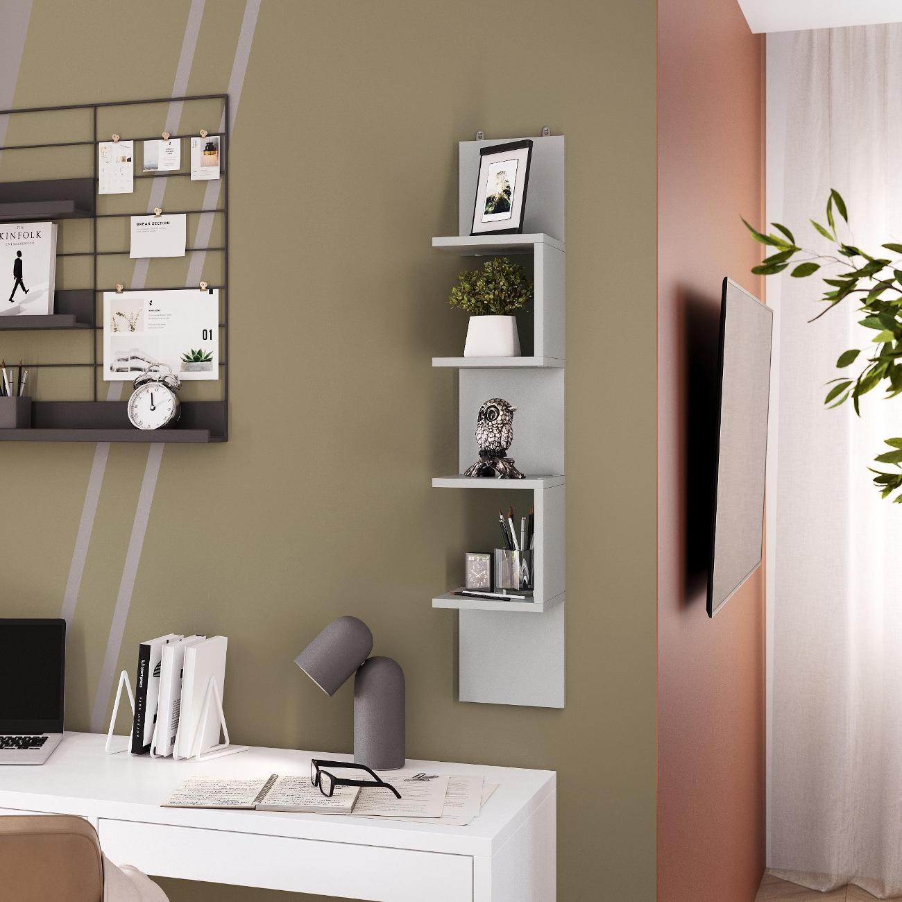 Полка книжная Брин угловая "Ритм" Серая