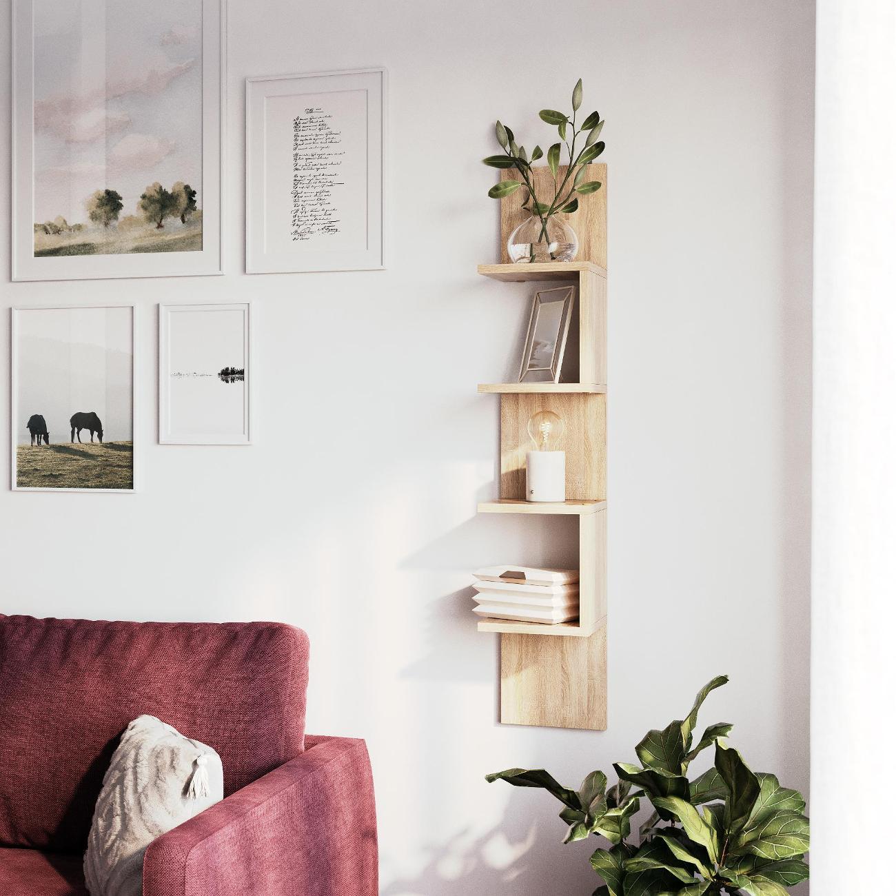 Полка книжная Брин угловая "Ритм" Дуб сонома