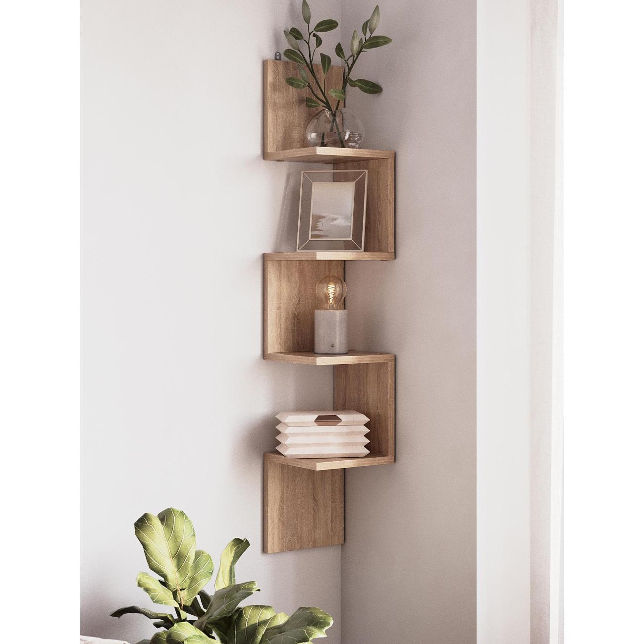 Полка книжная Брин угловая "Ритм" Дуб сонома