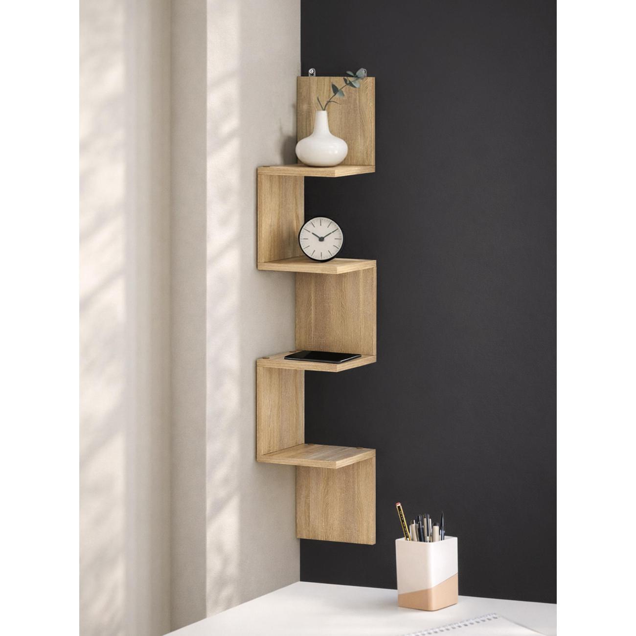 Полка книжная Брин угловая "Ритм" Дуб сонома