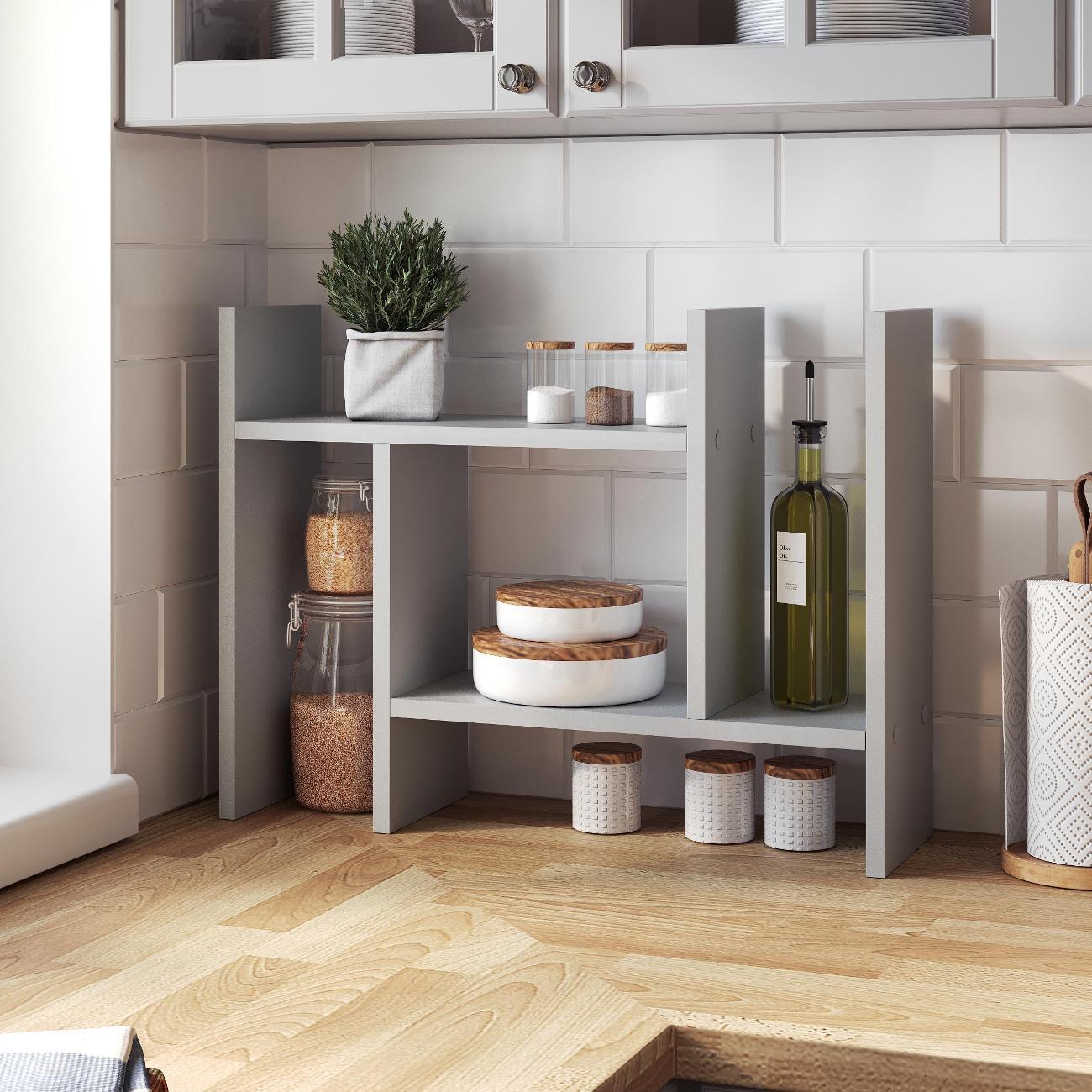 Полка книжная Брин Лия серый