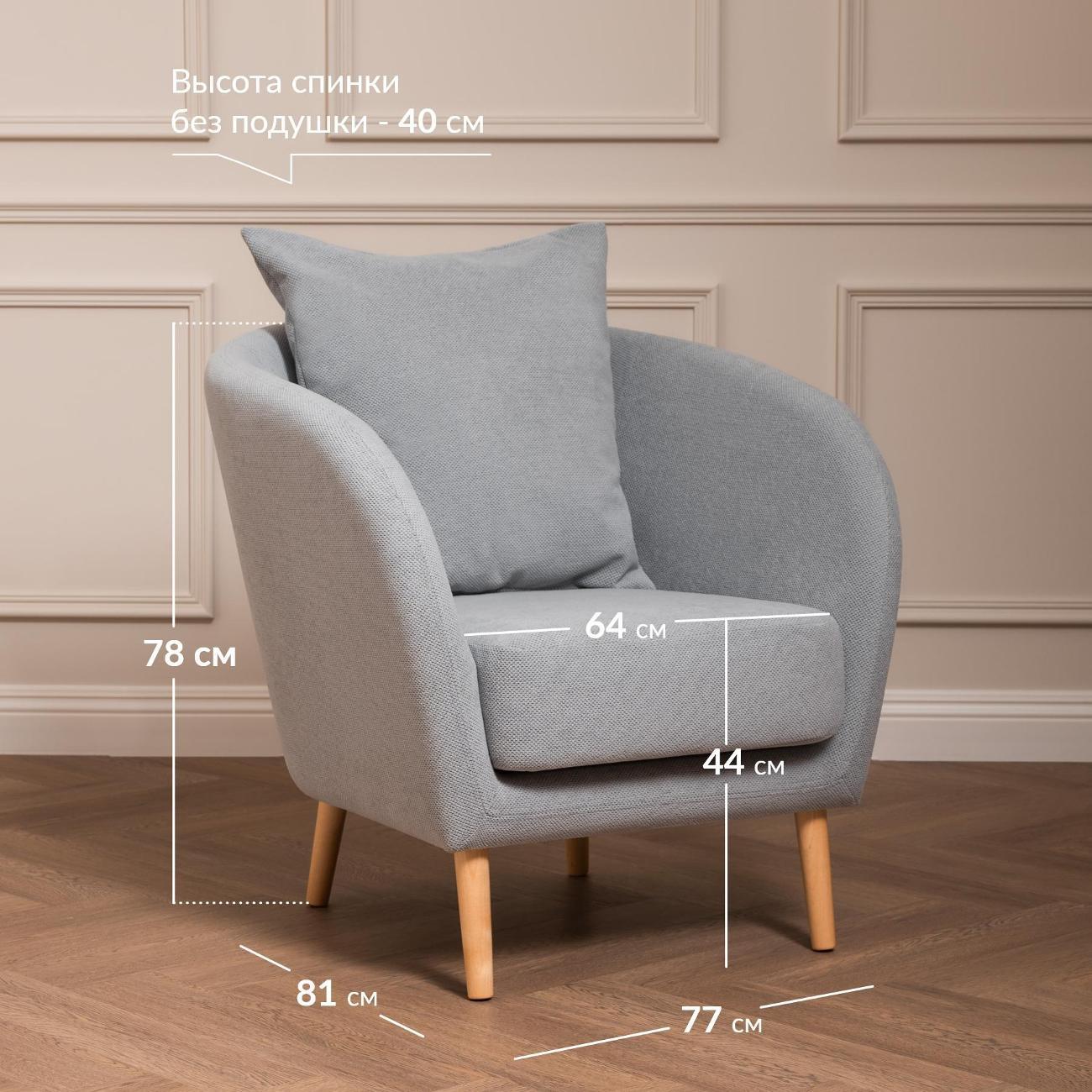 Кресло Logium Кенни, Арт. ТК 596 Mikea 12 (серо-голубой)