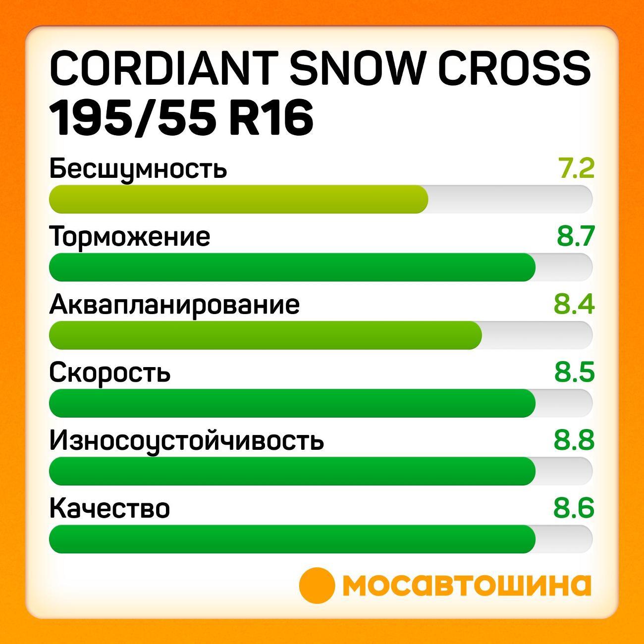 Шина автомобильная Cordiant Snow Cross 195/55 R16 91T
