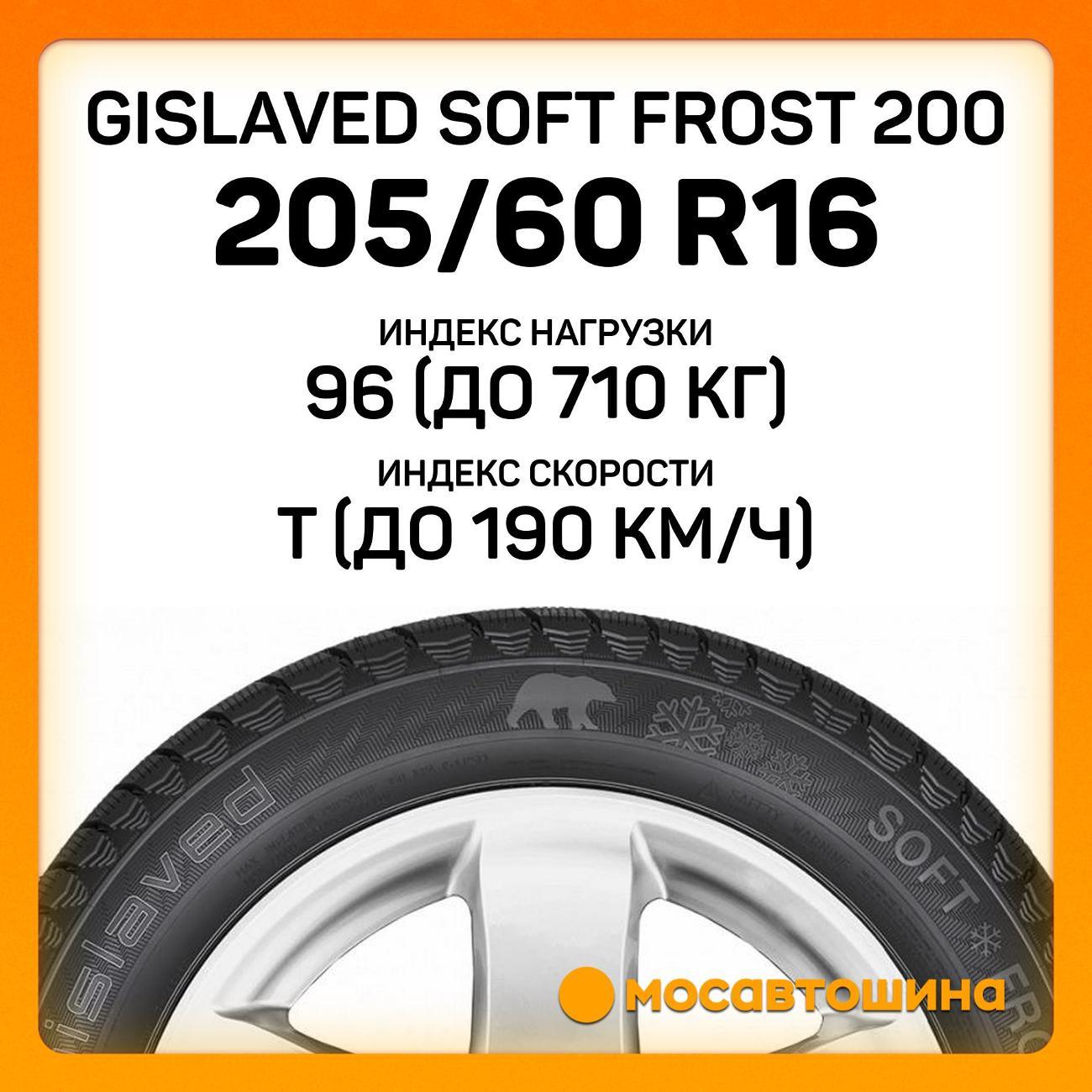 Шина автомобильная Gislaved Soft Frost 200 205/60 R16 96T XL