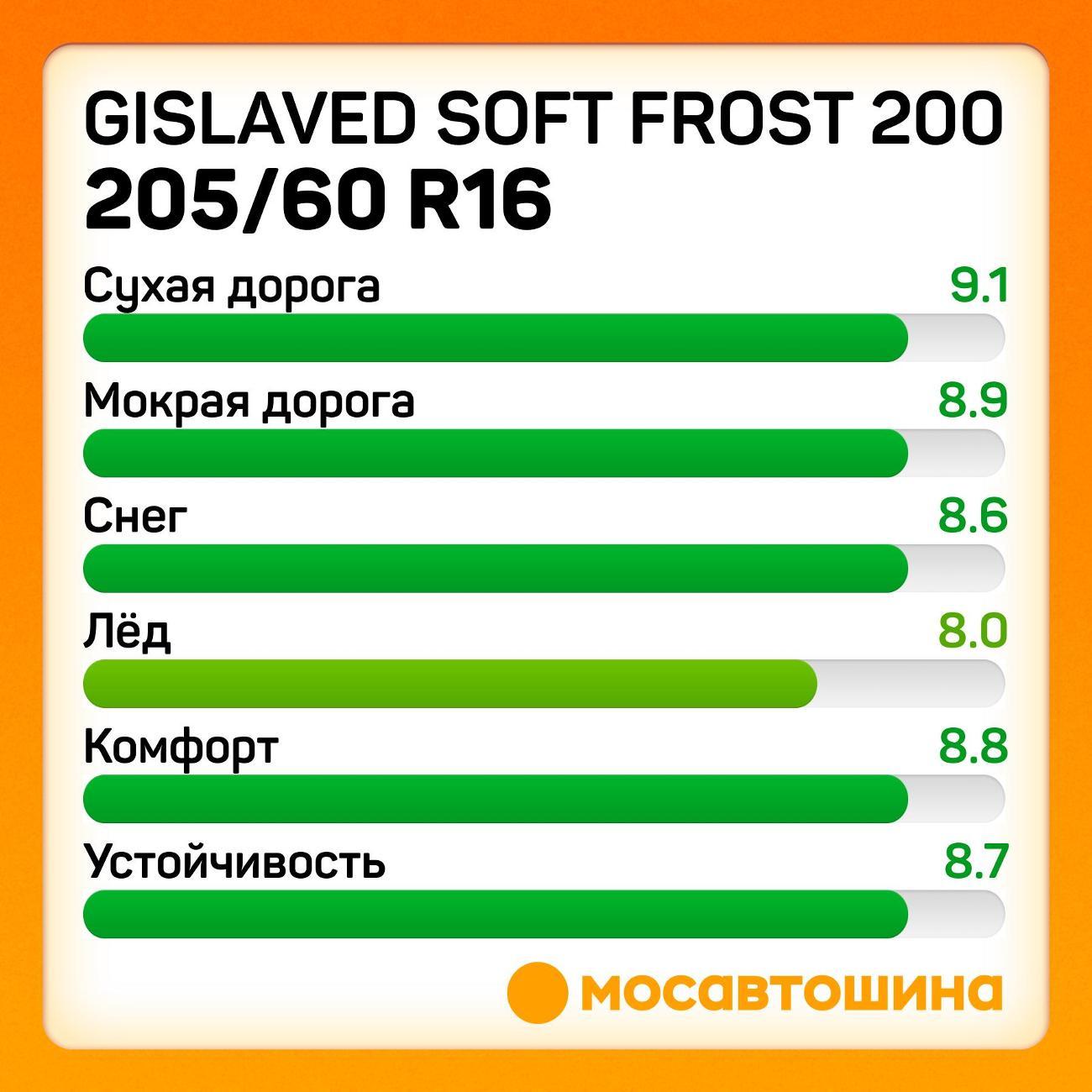 Шина автомобильная Gislaved Soft Frost 200 205/60 R16 96T XL