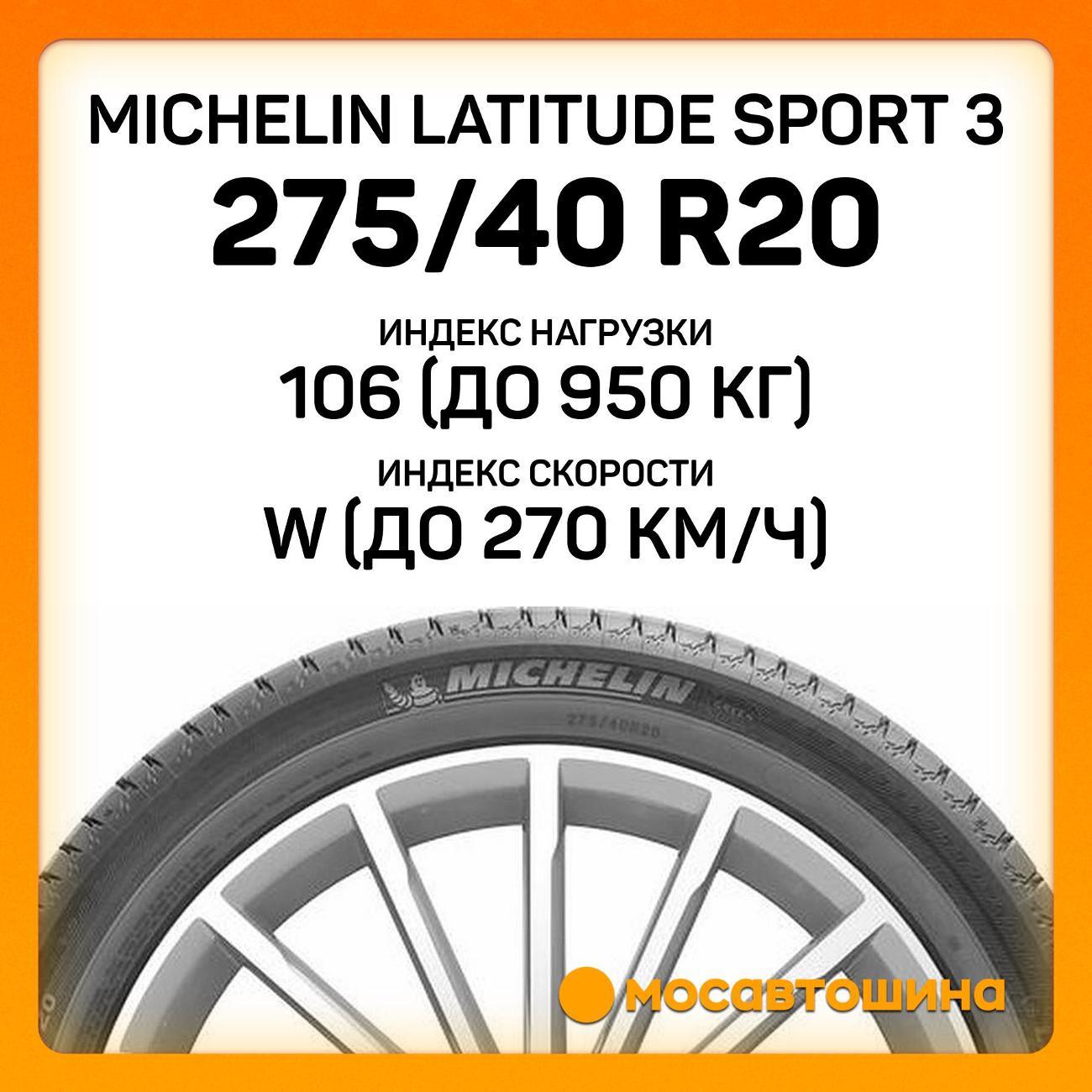 Шина автомобильная Michelin Latitude Sport 3 275/40 R20 106W RF
