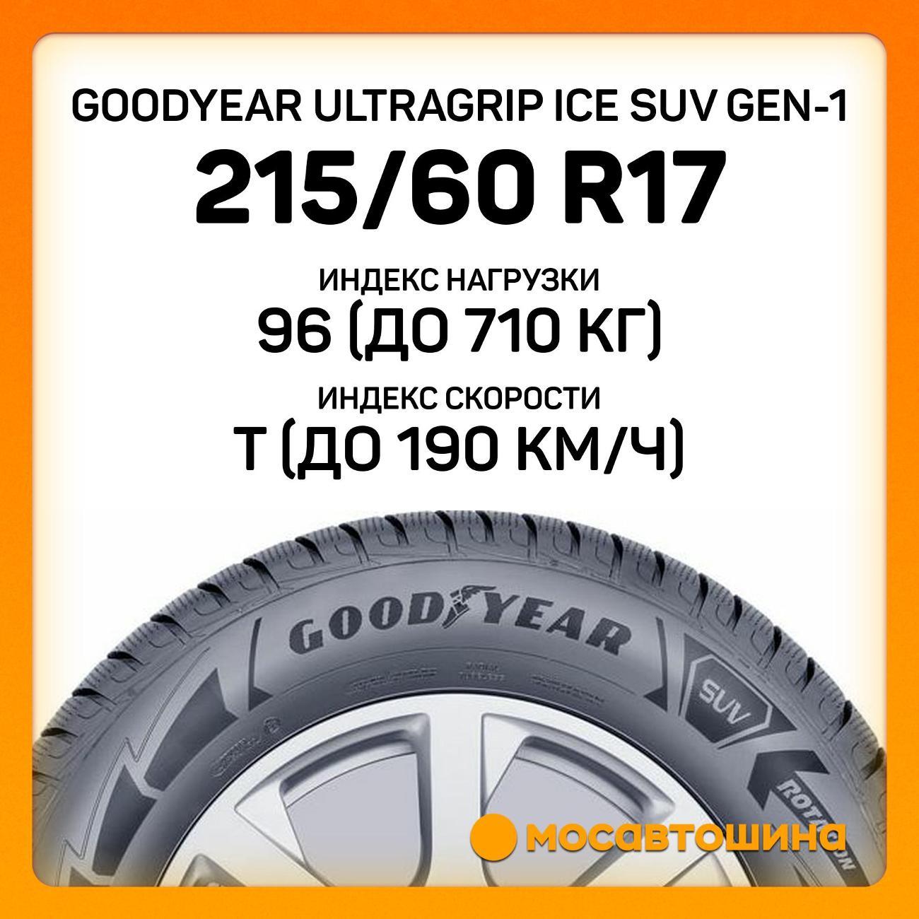 Шина автомобильная Goodyear UltraGrip Ice SUV GEN-1 215/60 R17 96T