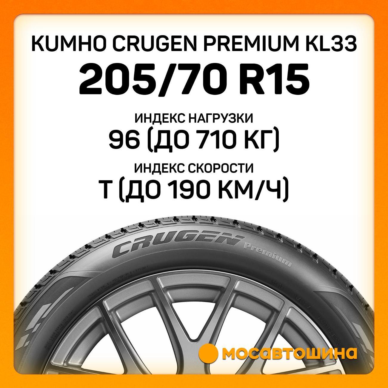 Шина автомобильная Kumho Crugen Premium KL33 205/70 R15 96T