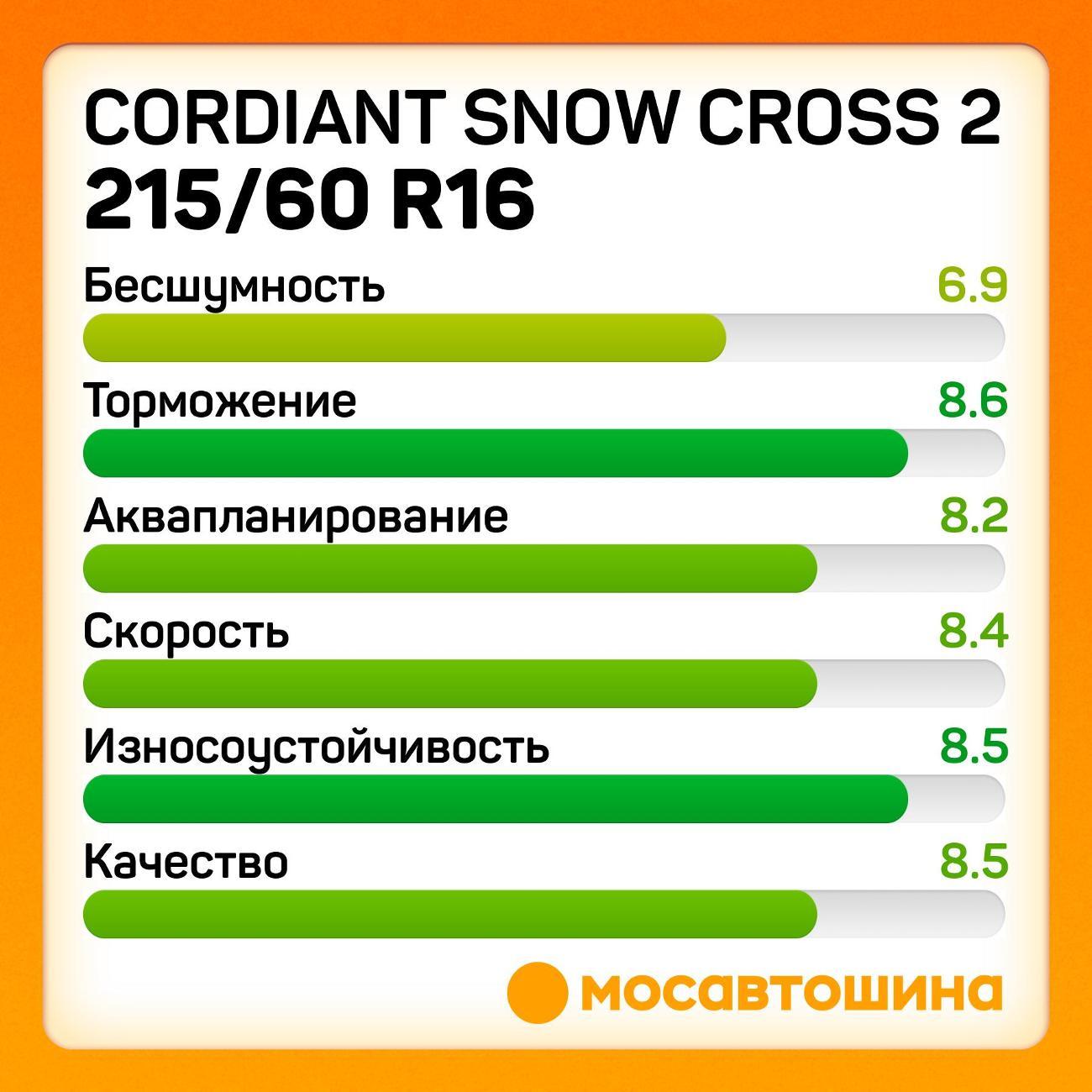 Шина автомобильная Cordiant Snow Cross 2 215/60 R16 99T