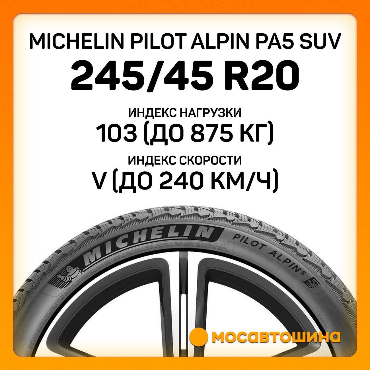 Шина автомобильная Michelin Pilot Alpin PA5 SUV 245/45 R20 103V XL