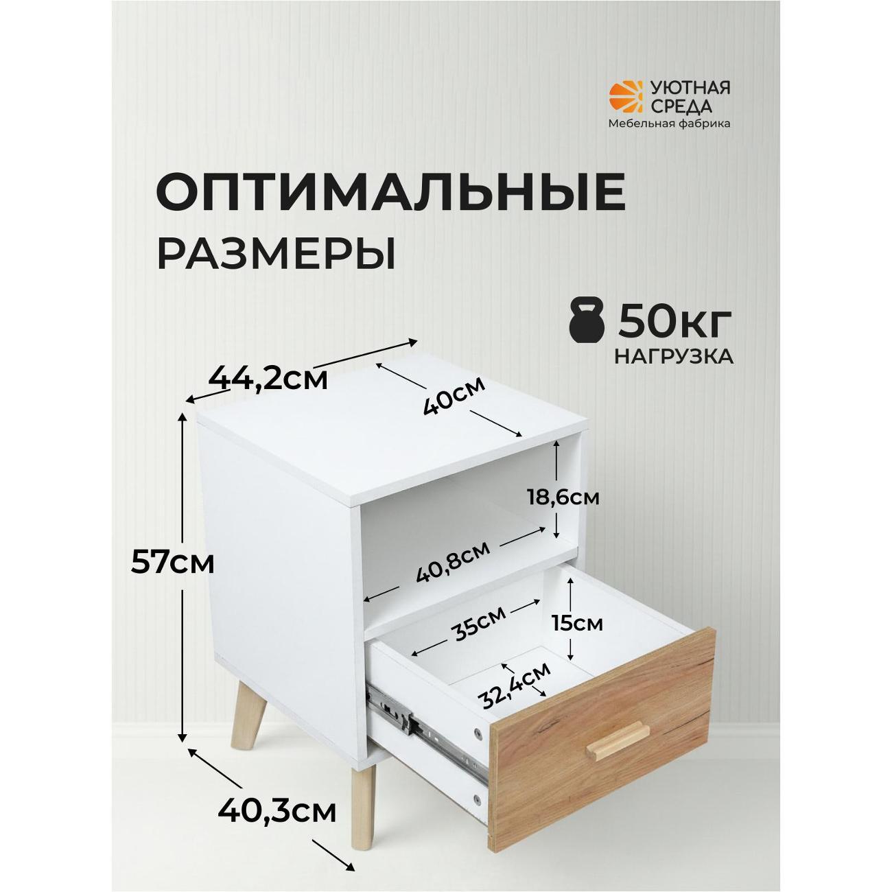 Тумба Уютная среда white+dub