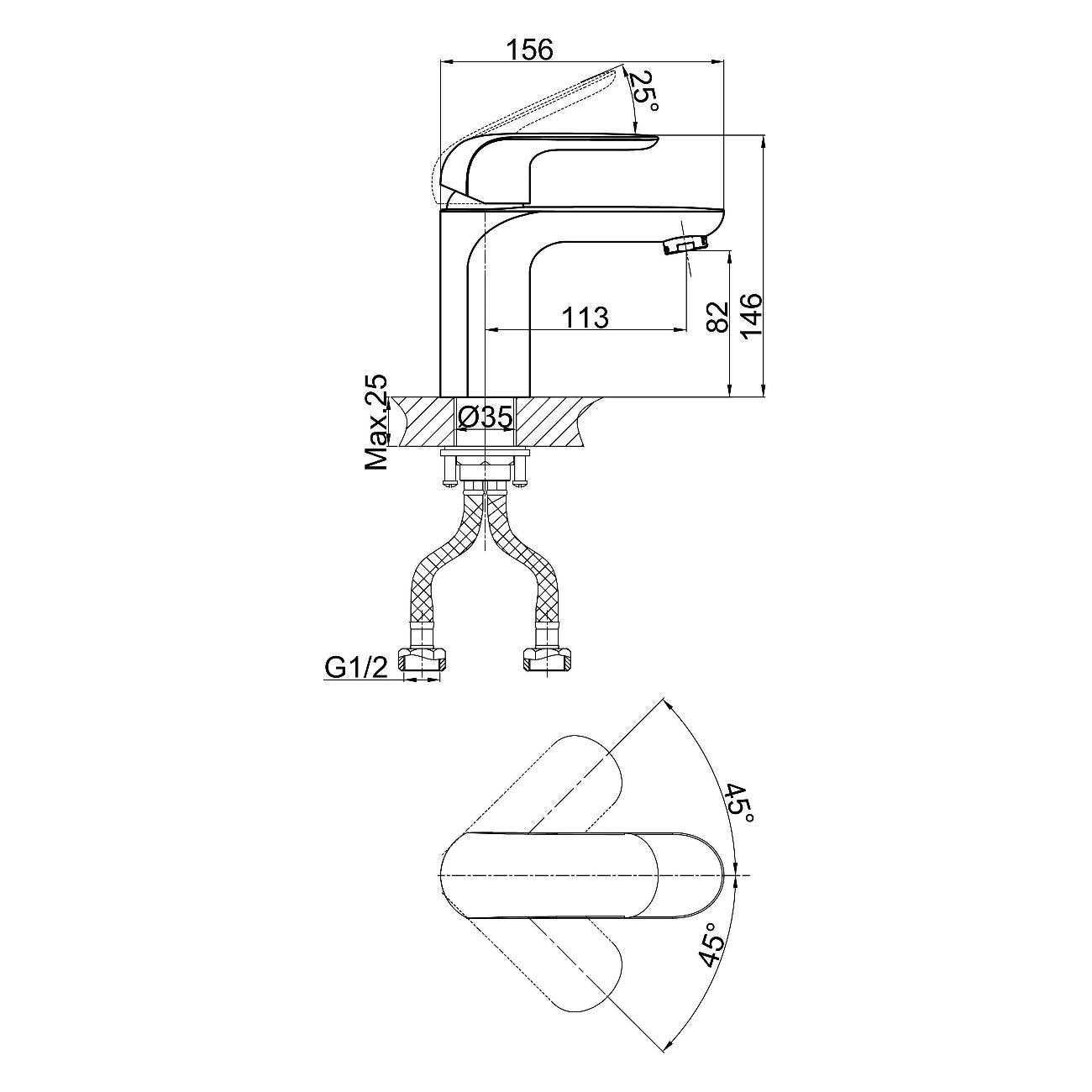 Смеситель D&K Venice Gondola для раковины_156