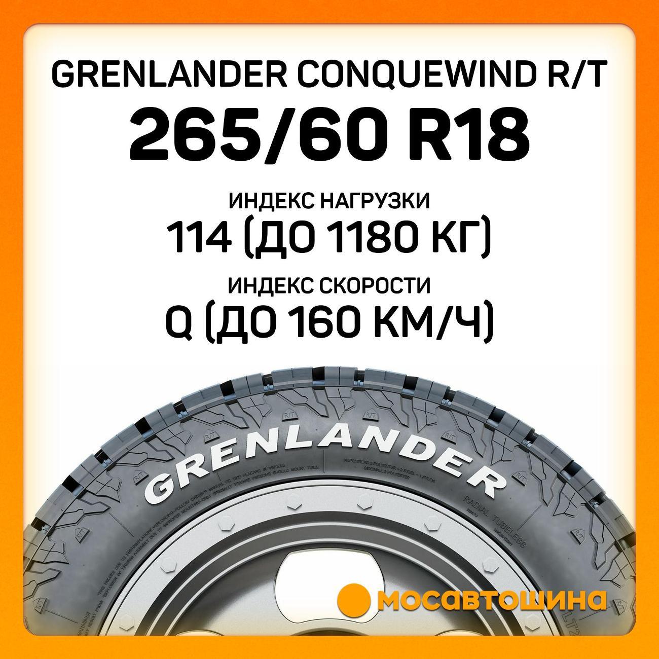 Шина автомобильная Grenlander Conquewind R/T 265/60 R18 114Q