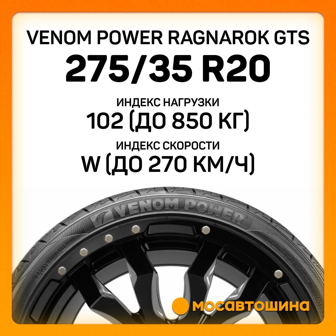 Шина автомобильная Venom Power Ragnarok GTS 275/35 ZR20 102W XL (BLK)