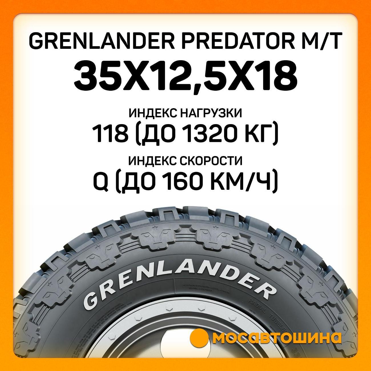 Шина автомобильная Grenlander Predator M/T 35x12,5x18 118Q