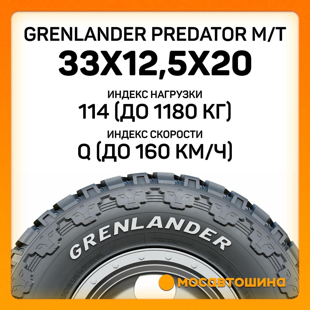 Шина автомобильная Grenlander Predator M/T 33x12,5x20 114Q