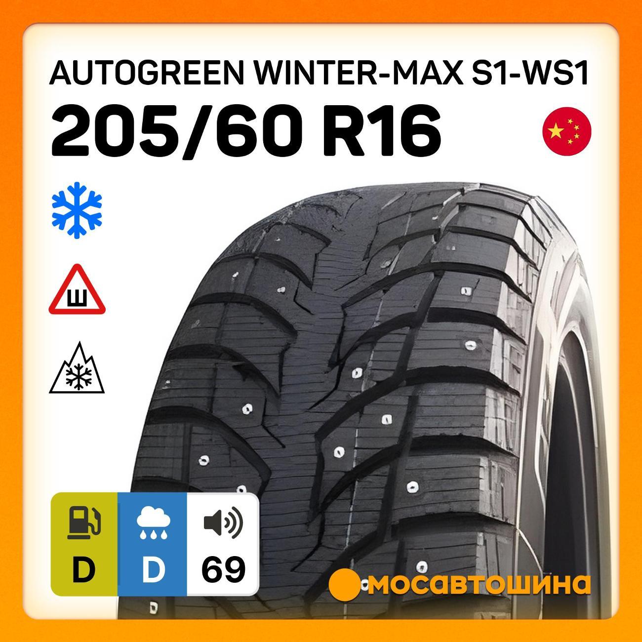 Шина автомобильная Autogreen Winter-Max S1-WS1 205/60 R16 92H