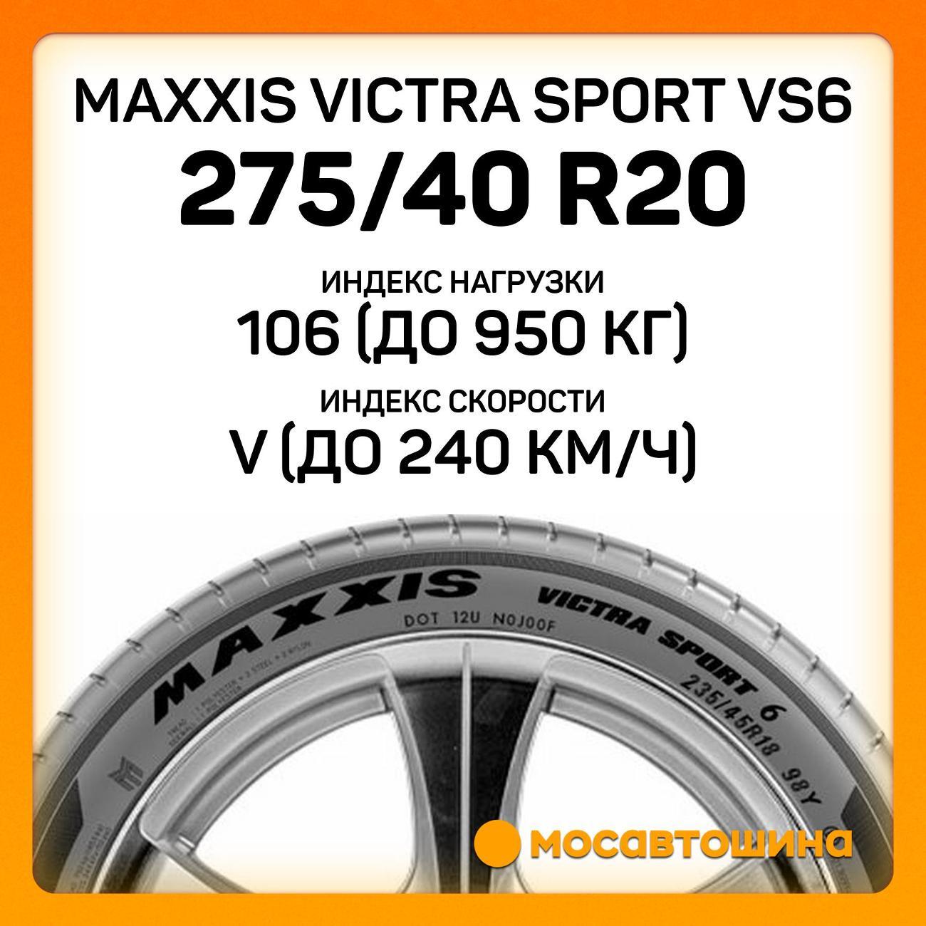 Шина автомобильная Maxxis Victra Sport VS6 275/40 R20 106V