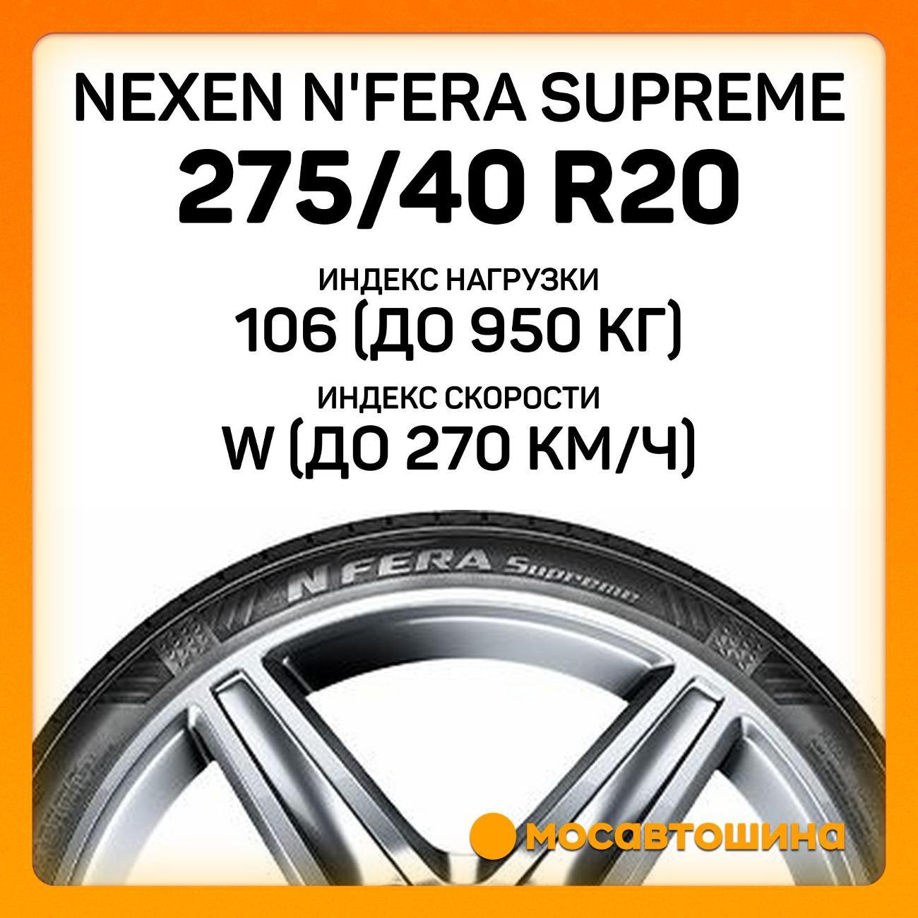 Шина автомобильная Nexen N'Fera Supreme 275/40 R20 106W XL