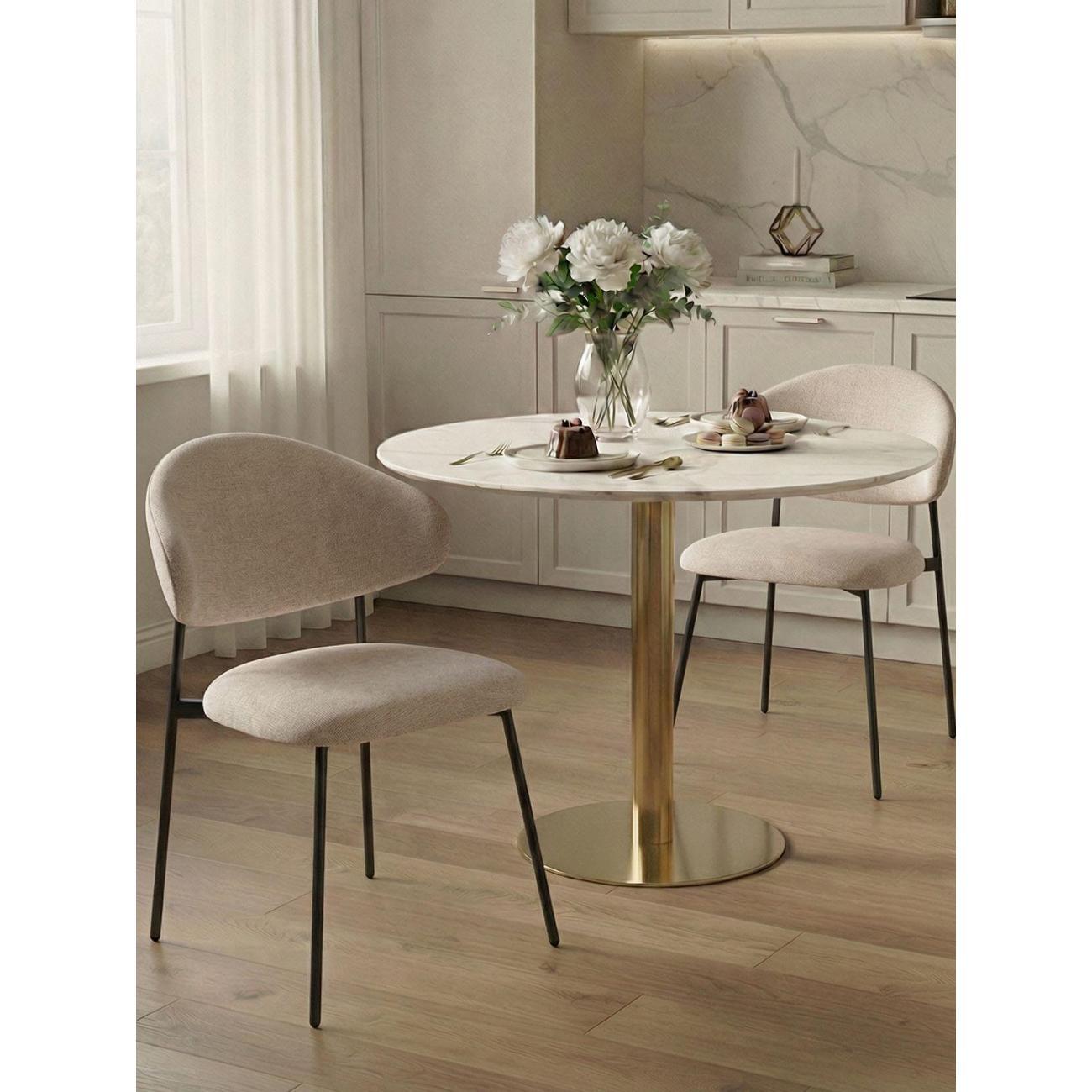 Стул обеденный Stool Group для кухни Evan шенилл бежевый