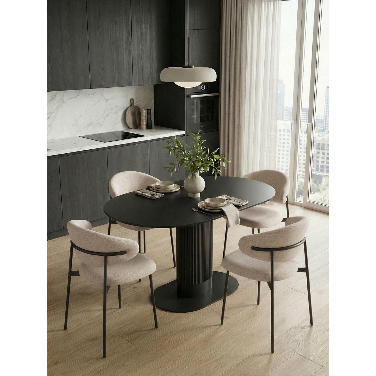 Стул обеденный Stool Group для кухни Evan шенилл бежевый